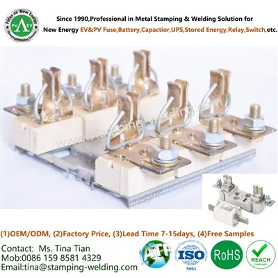 Supporto in rame per collegamento fusibile a lama di coltello