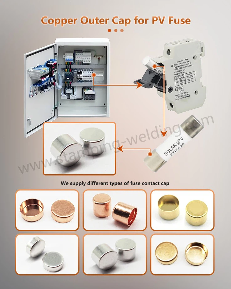 Copper Outer Cap for PV Fuse Copper Outer Cap for PV Fuse